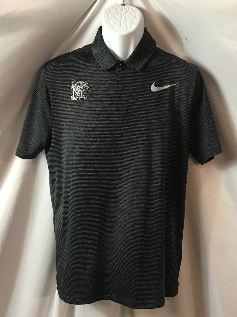 Nike Memphis State University MSU Tiger Woods Black & Gray Athletic Polo Shirt